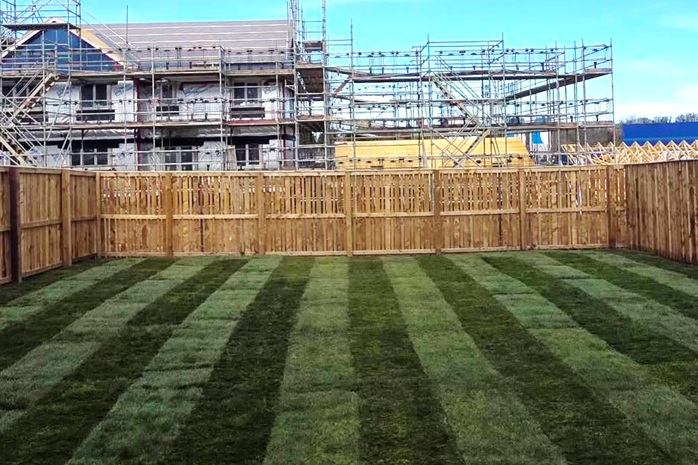 New lawn laid at a new-build development